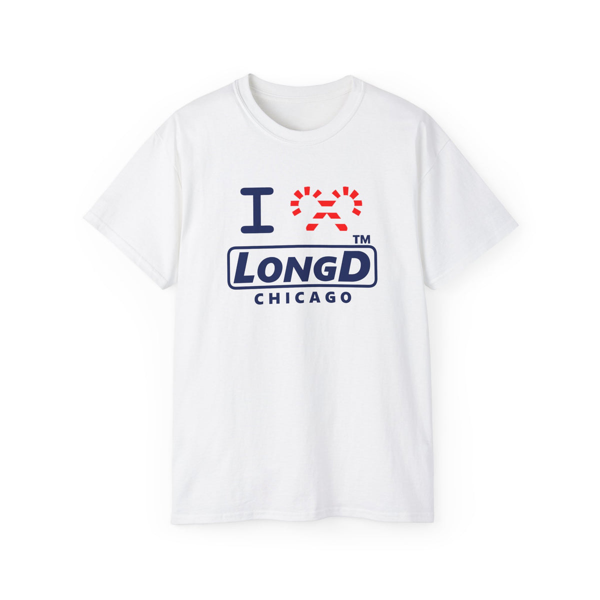 I candy cane LongD Chicago positive official basic navy front-back logo cotton tee