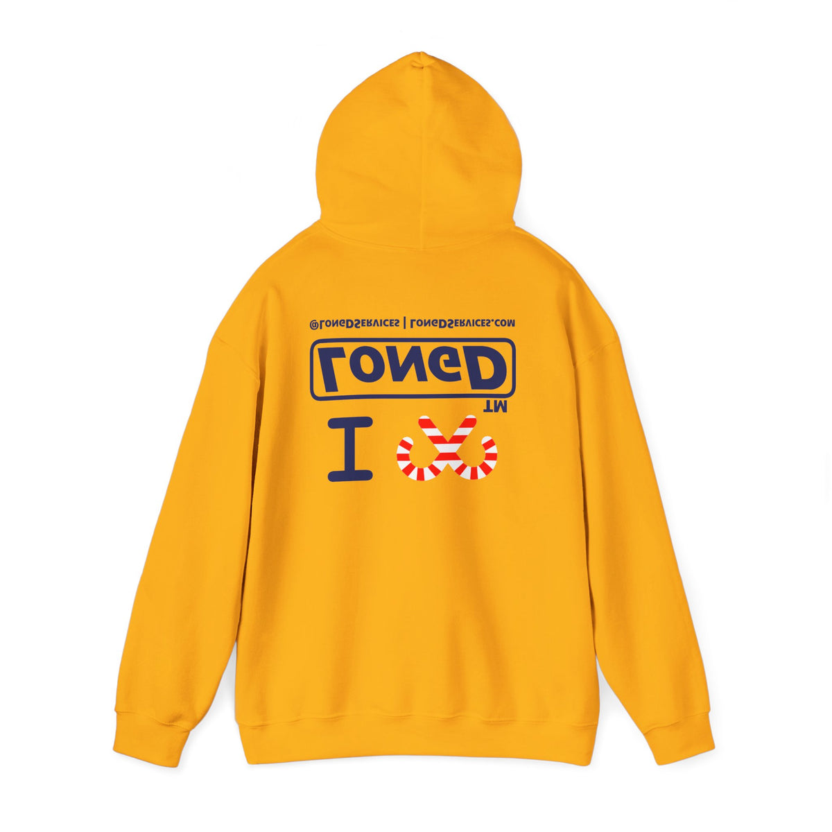 I candy cane LongD Tag-domain positive official basic navy front-back logo hoodie