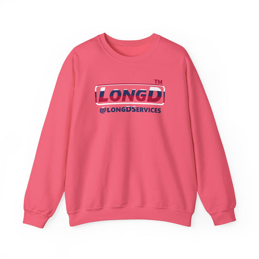 LongD positive horizontal 6-striped tag logo crewneck sweatshirt (patriotic colors)