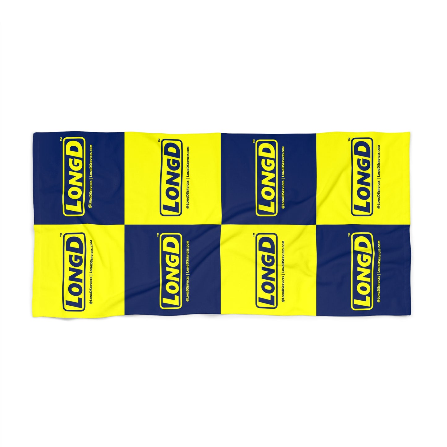 LongD Parallel Mixed Grid Logo Beach Towel
