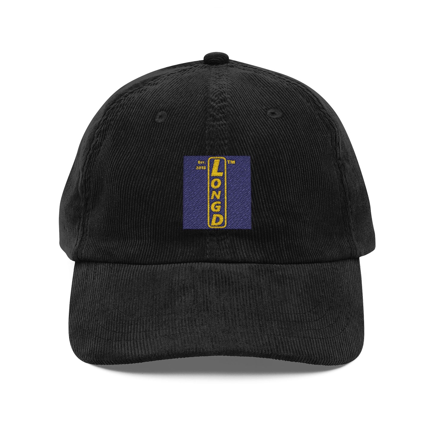 Embroidered Corduroy Cap reverse logo upright