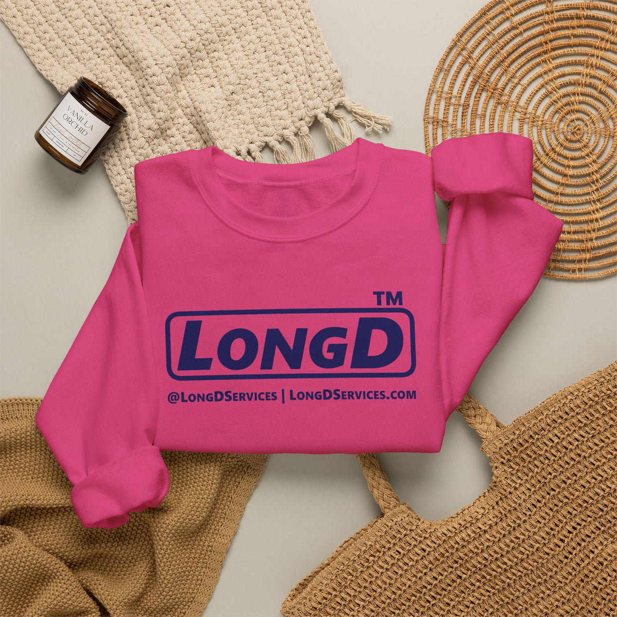 LongD Tag-domain positive official basic logo crewneck sweatshirt