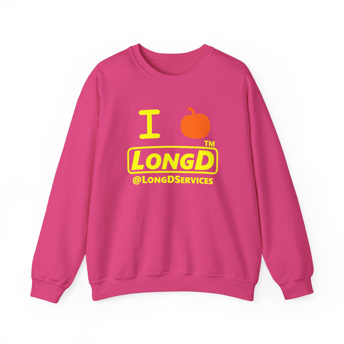I pumpkin LongD Tag positive alternate basic Yellow (FFFF00) logo crewneck sweatshirt