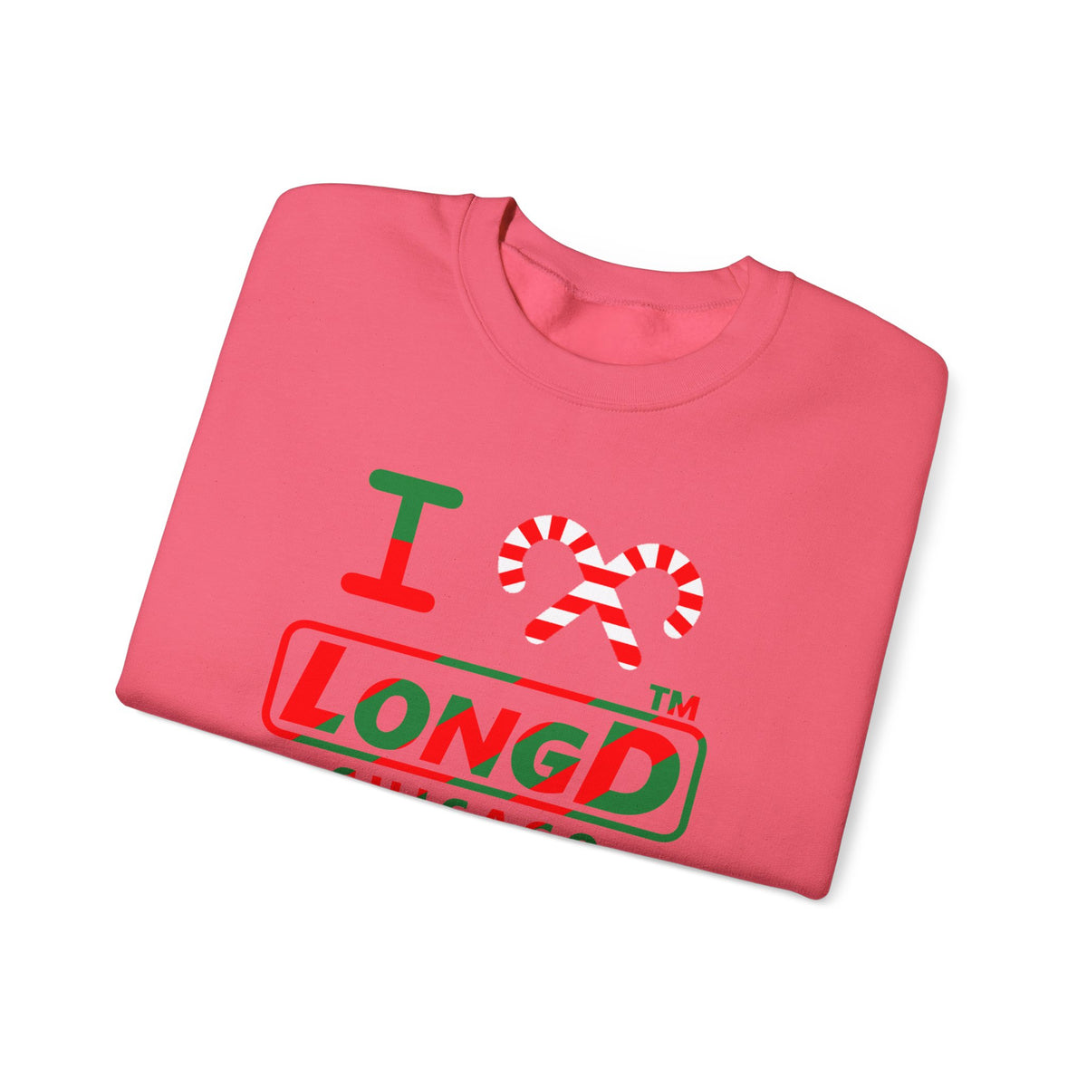 I candy cane LongD Chicago positive pixel-weighted 6-striped logo crewneck sweatshirt