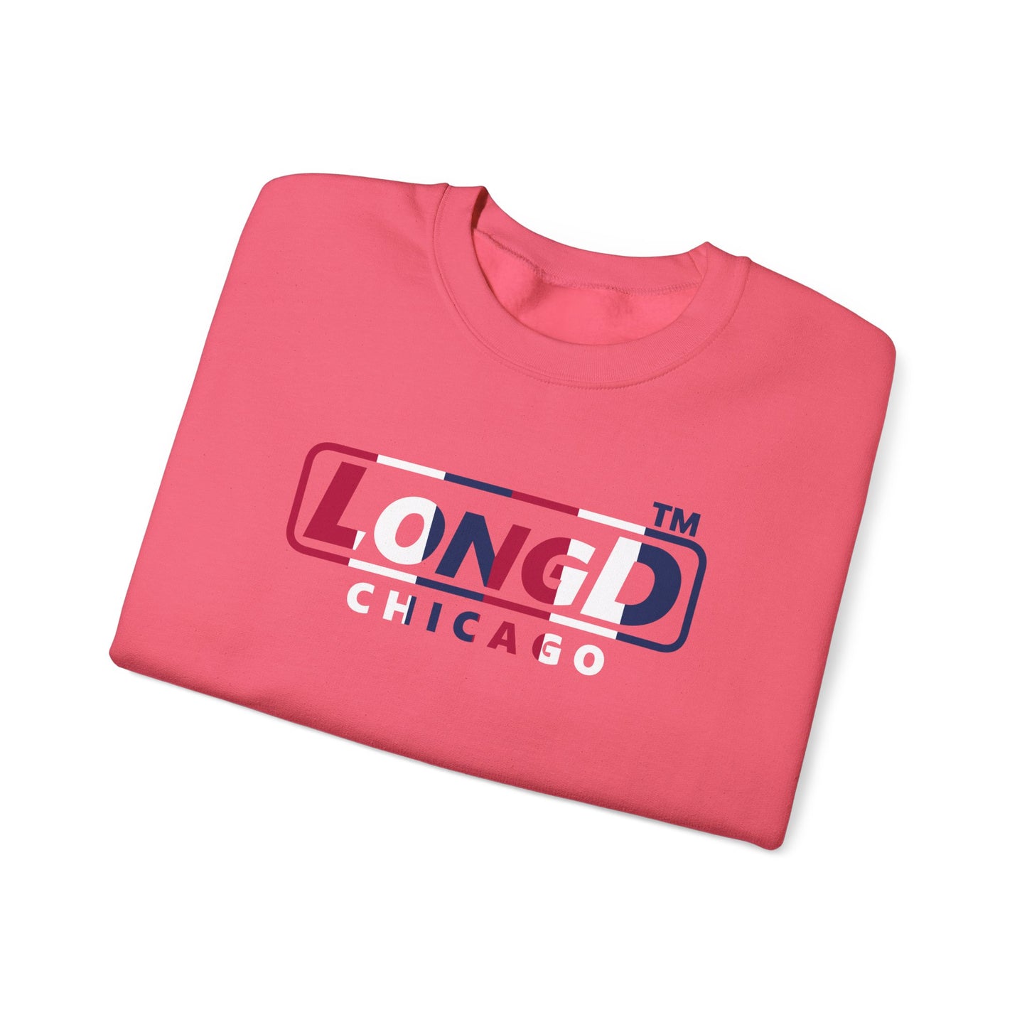 LongD positive vertical 6-striped Chicago logo crewneck sweatshirt (patriotic colors)