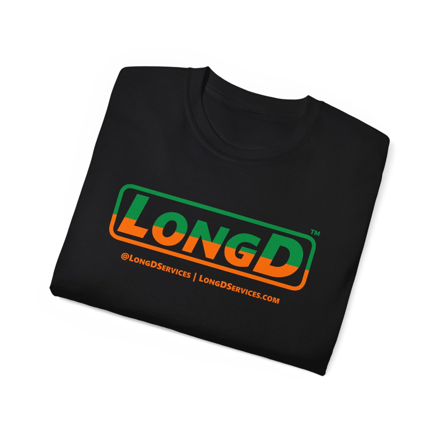 LongD® Logo Cotton Tee (St. Patrick's Day -Irish Green and Irish Orange top-bottom split)