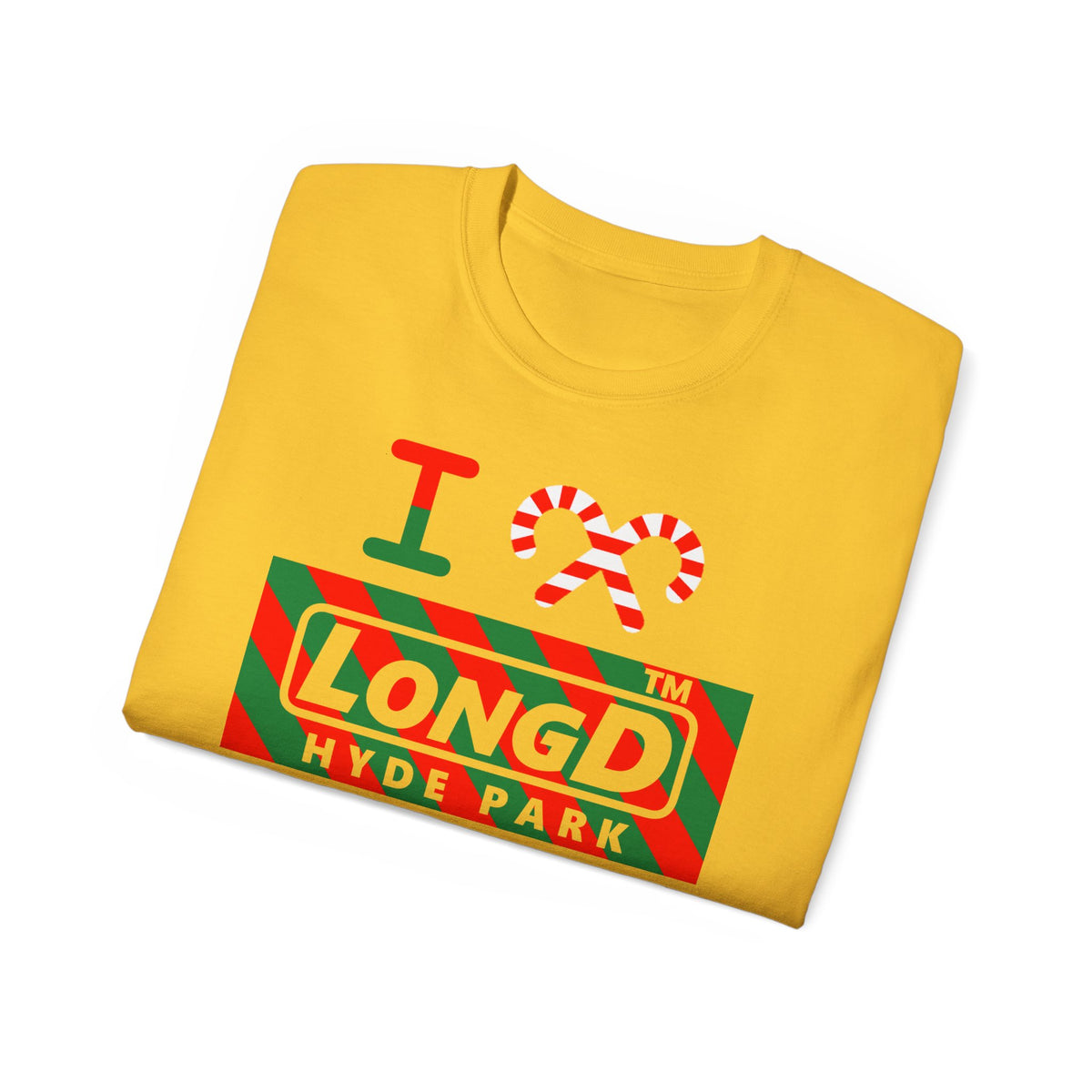 I candy cane LongD Hyde Park negative 12-striped 4-print logo cotton tee