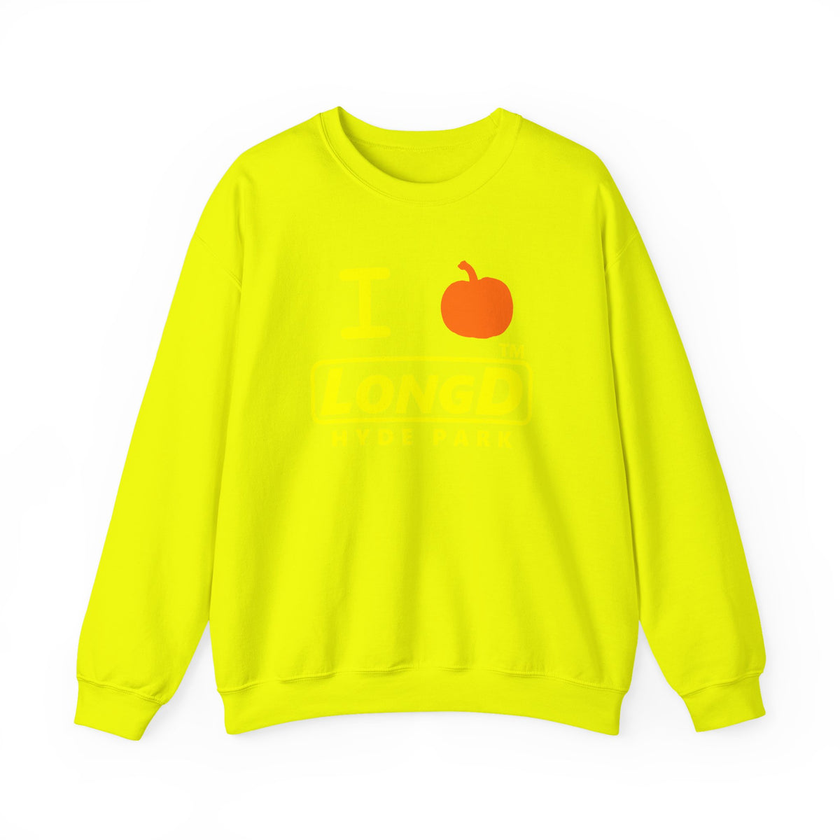 I pumpkin LongD Hyde Park positive alternate basic Yellow (FFFF00) logo crewneck sweatshirt