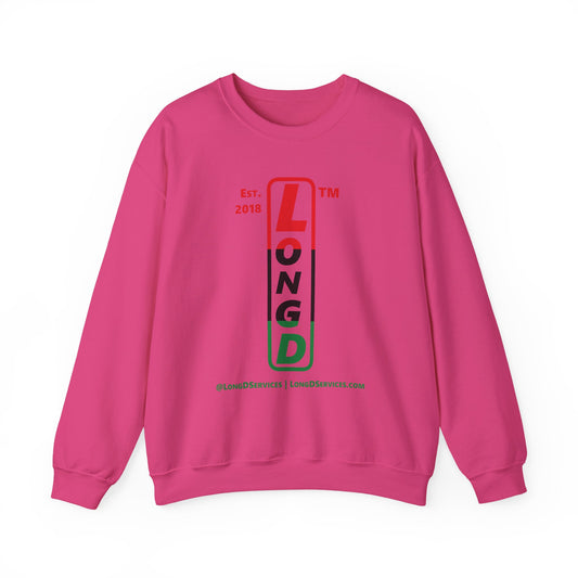 LongD positive horizontal 6-striped tag-domain upright logo crewneck sweatshirt (Pride colors)