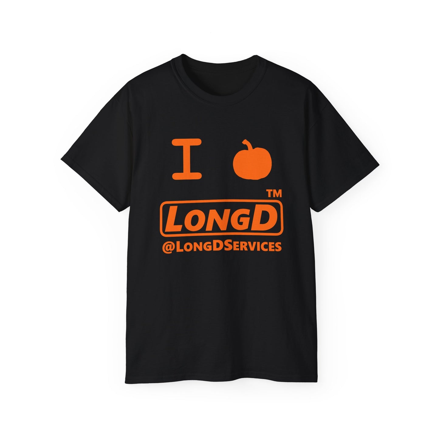 I Pumpkin LongD® Logo Cotton Tee positive orange basic tag logo