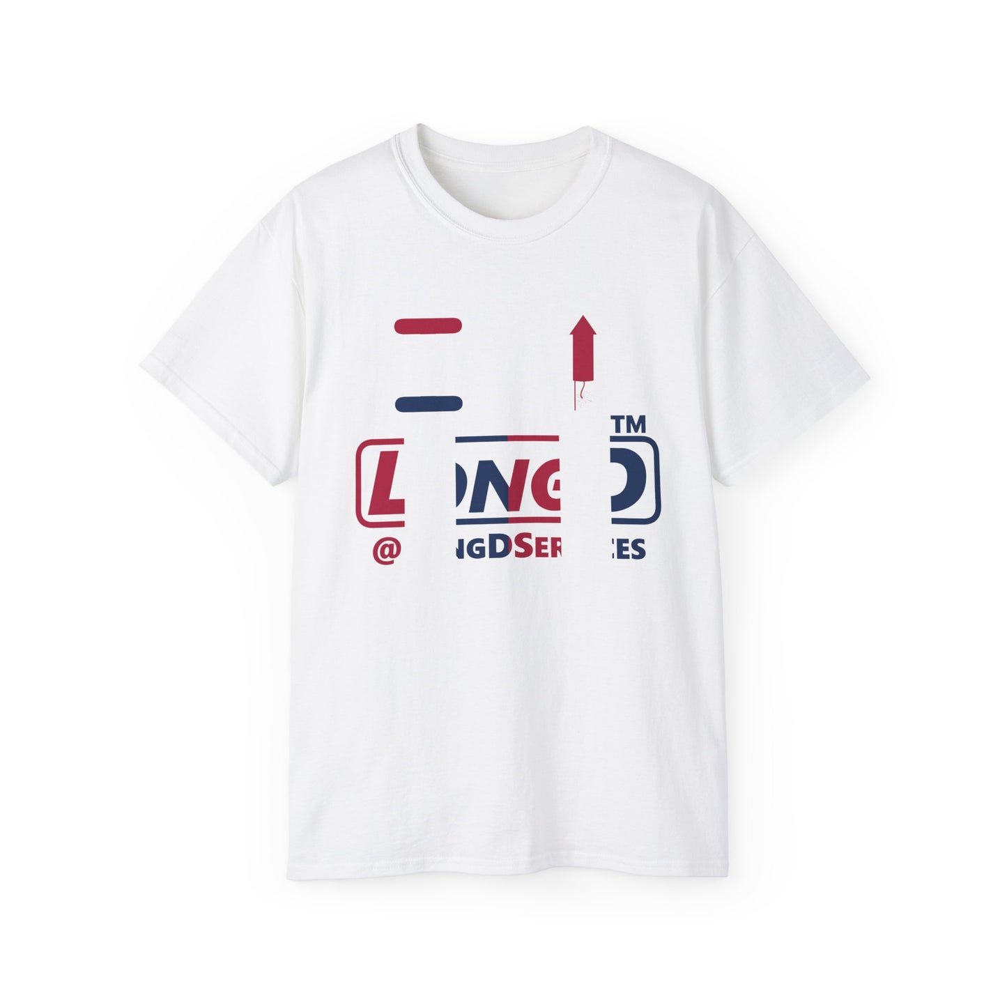I firecracker LongD positive vertical 6-striped tag logo cotton tee