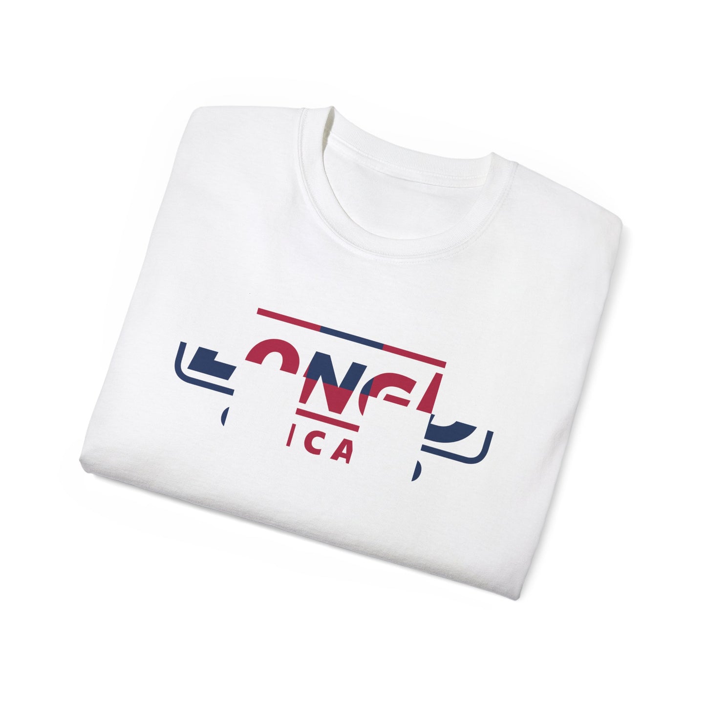 LongD positive 2x5 front-back Chicago logo cotton tee (patriotic colors)