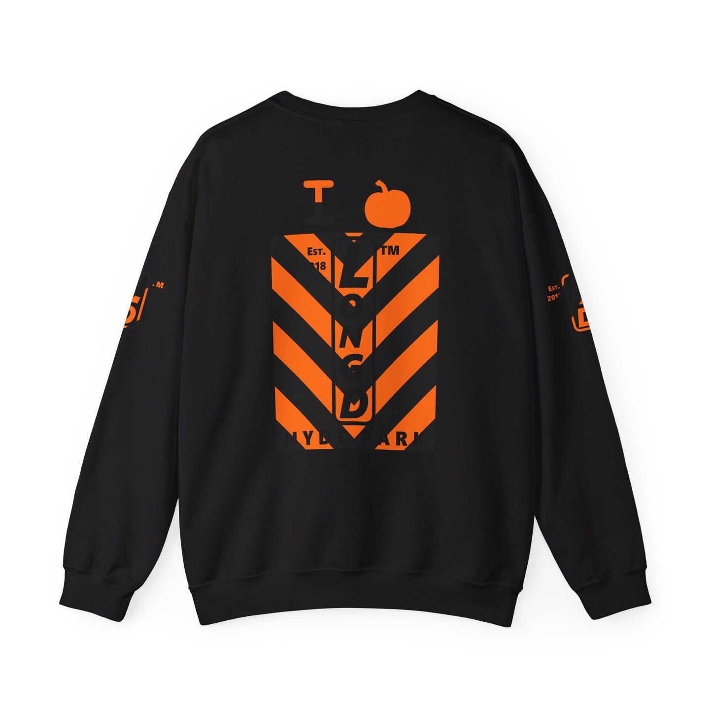 I pumpkin LongD Hyde Park negative upright downward chevron 4-print logo crewneck sweatshirt