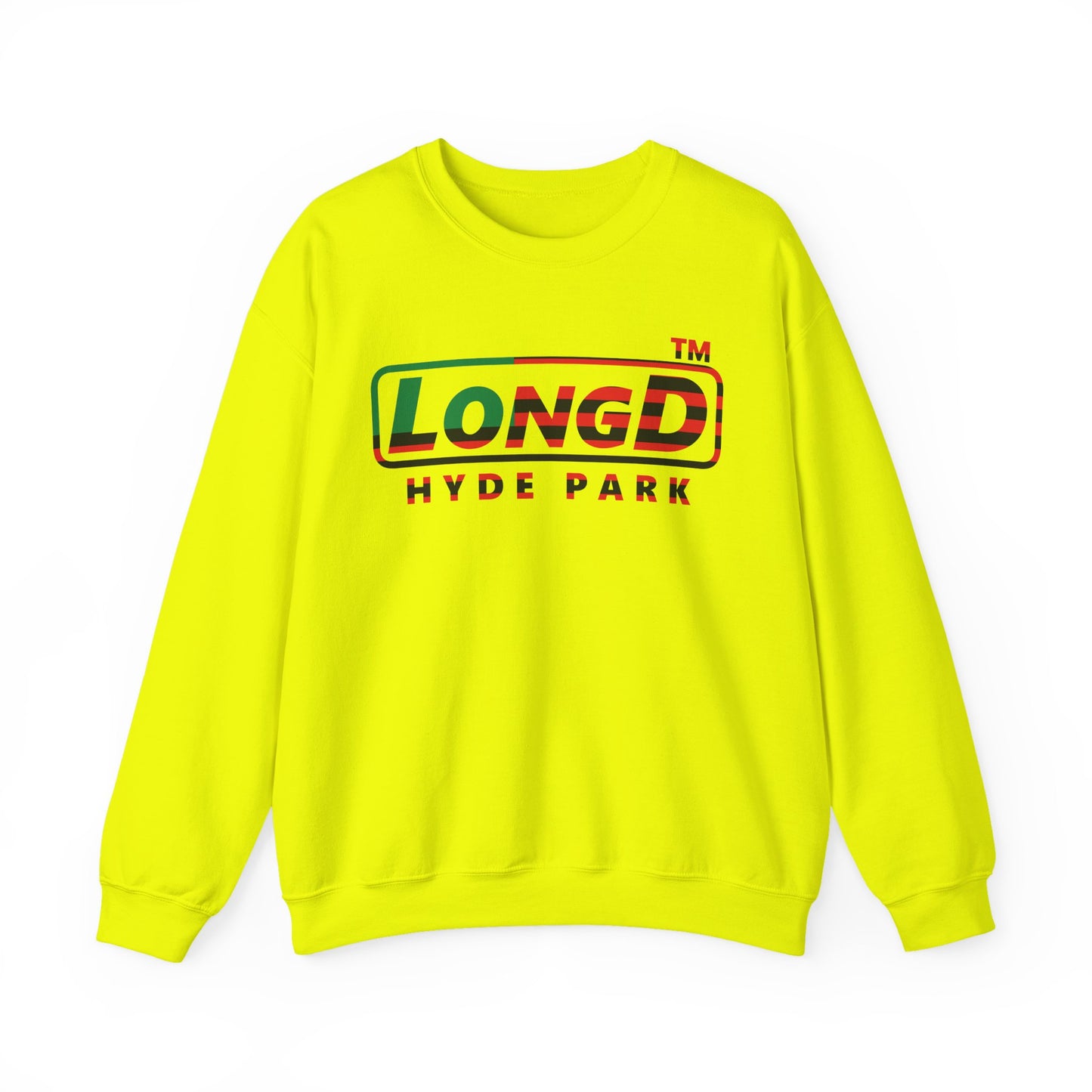 LongD positive flag Hyde Park logo crewneck sweatshirt (Juneteenth colors)