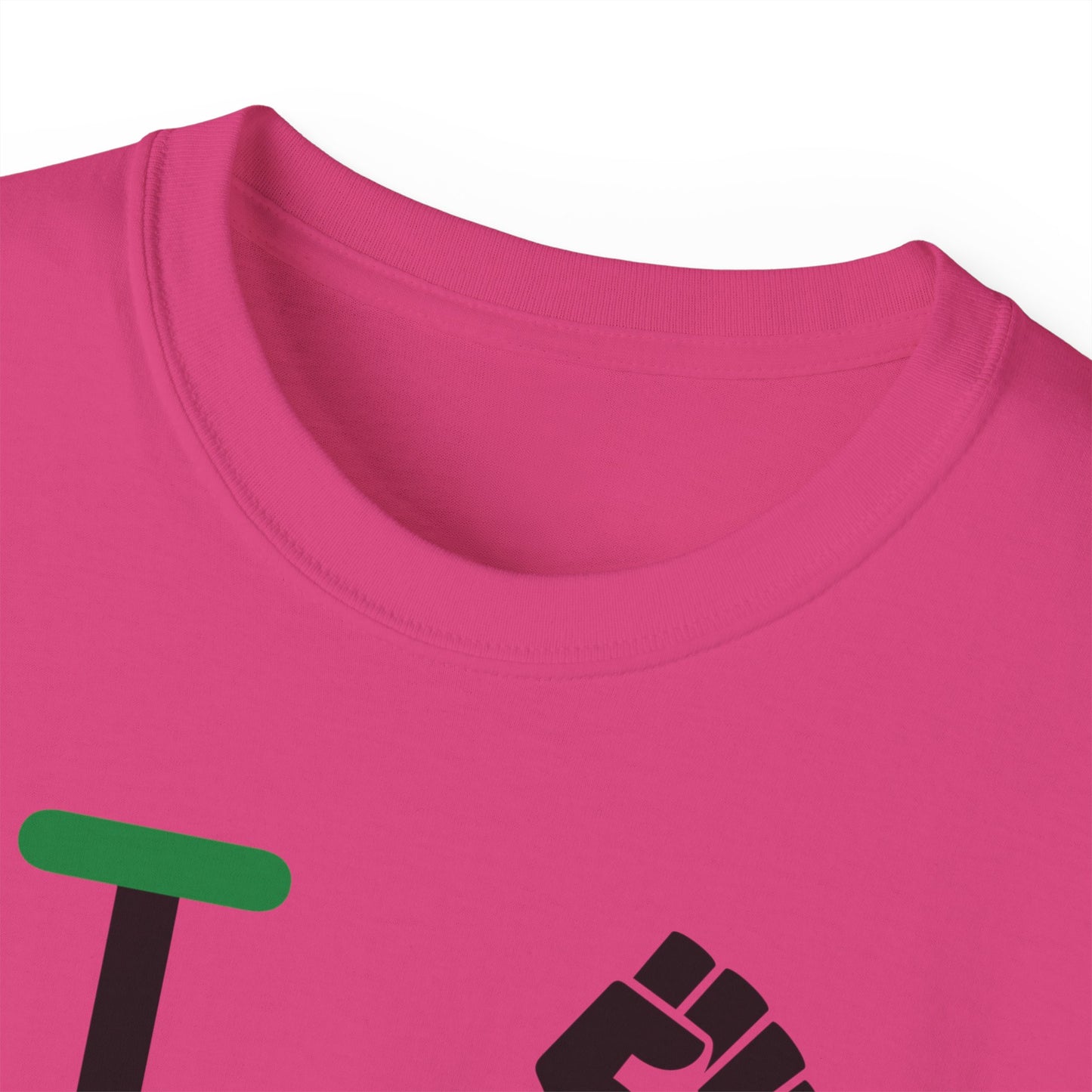 I fist LongD Cotton Tee negative flag Hyde Park upright logo (Juneteenth colors)