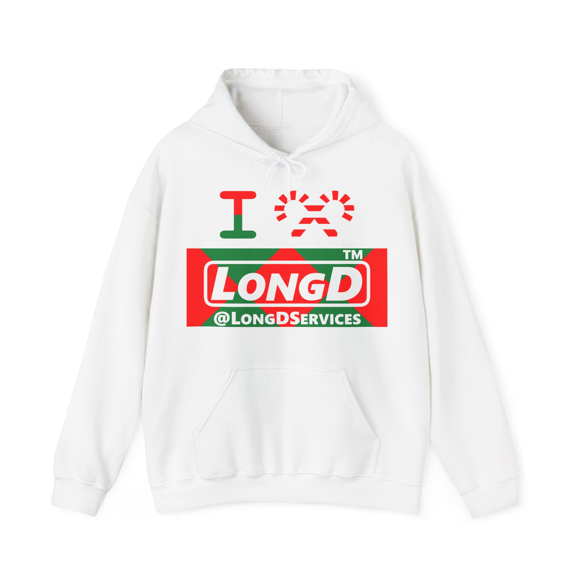 I candy cane LongD Tag negative big argyle logo hoodie