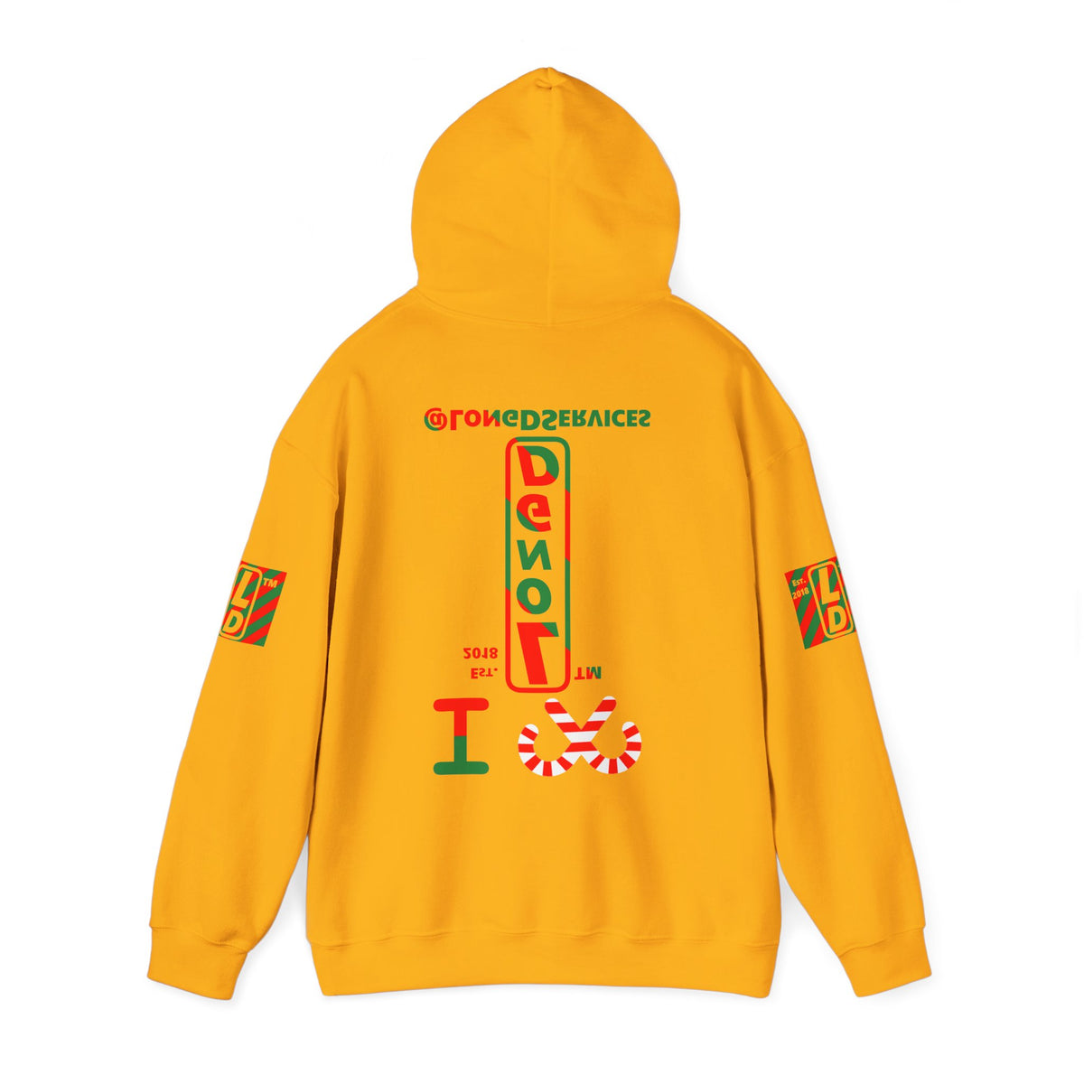 I candy cane LongD Tag positive upright pixel-weighted 4-striped 4-print logo hoodie