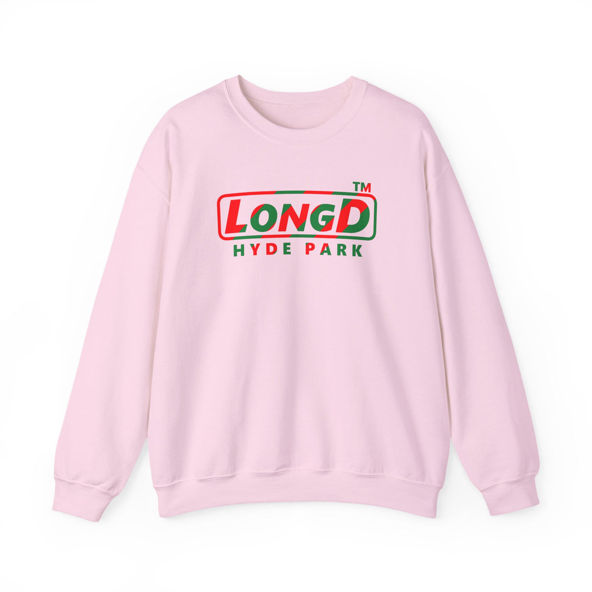 LongD Hyde Park positive pixel-weighted 6-striped logo (Xmas colors) crewneck sweatshirt