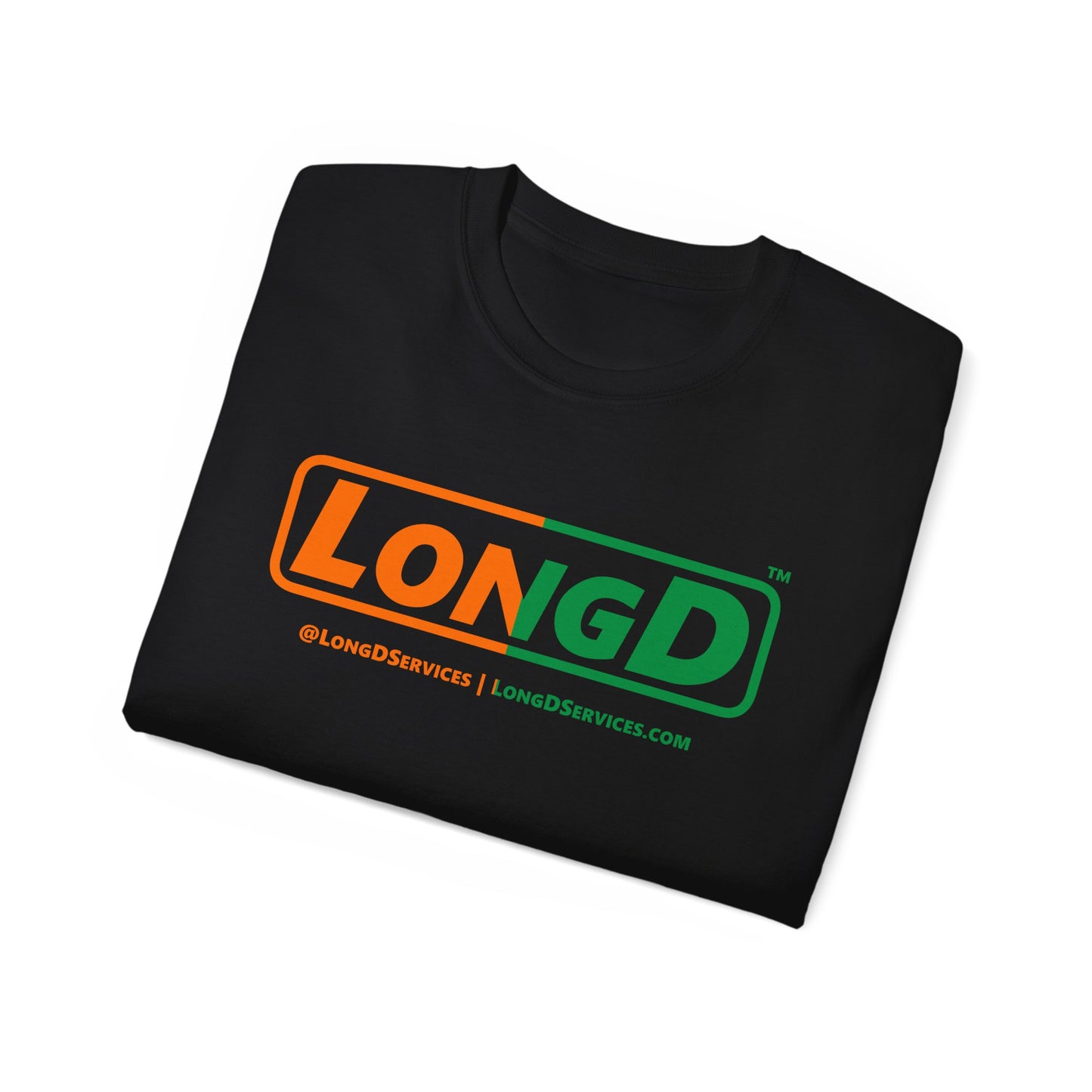 LongD® Logo Cotton Tee (St. Patrick's Day -Irish Green and Irish Orange right-left split0