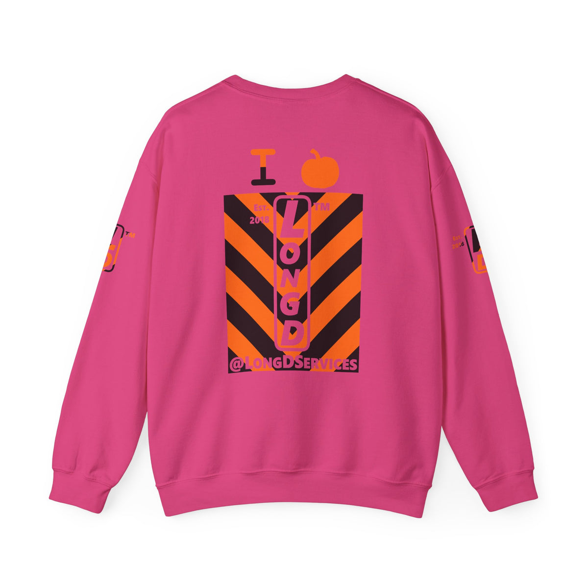I pumpkin LongD Tag negative upright downward chevron 4-print logo crewneck sweatshirt