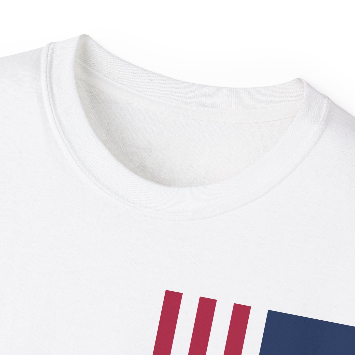 LongD cotton tee negative cropped flag single-breasted front-back Hyde Park upright logo (Patriotic colors)