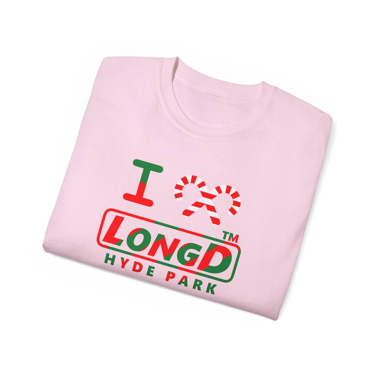 I candy cane LongD Hyde Park positive pixel-weighted 6-striped logo cotton tee