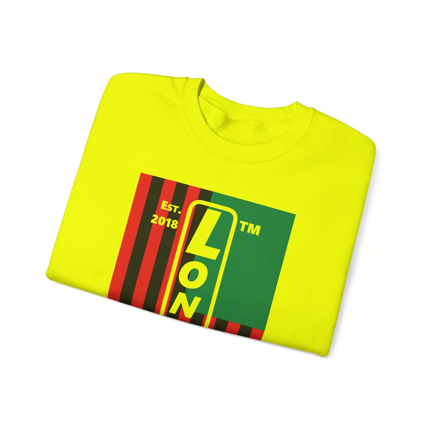 LongD negative cropped flag Chicago upright logo crewneck sweatshirt (Juneteenth colors)