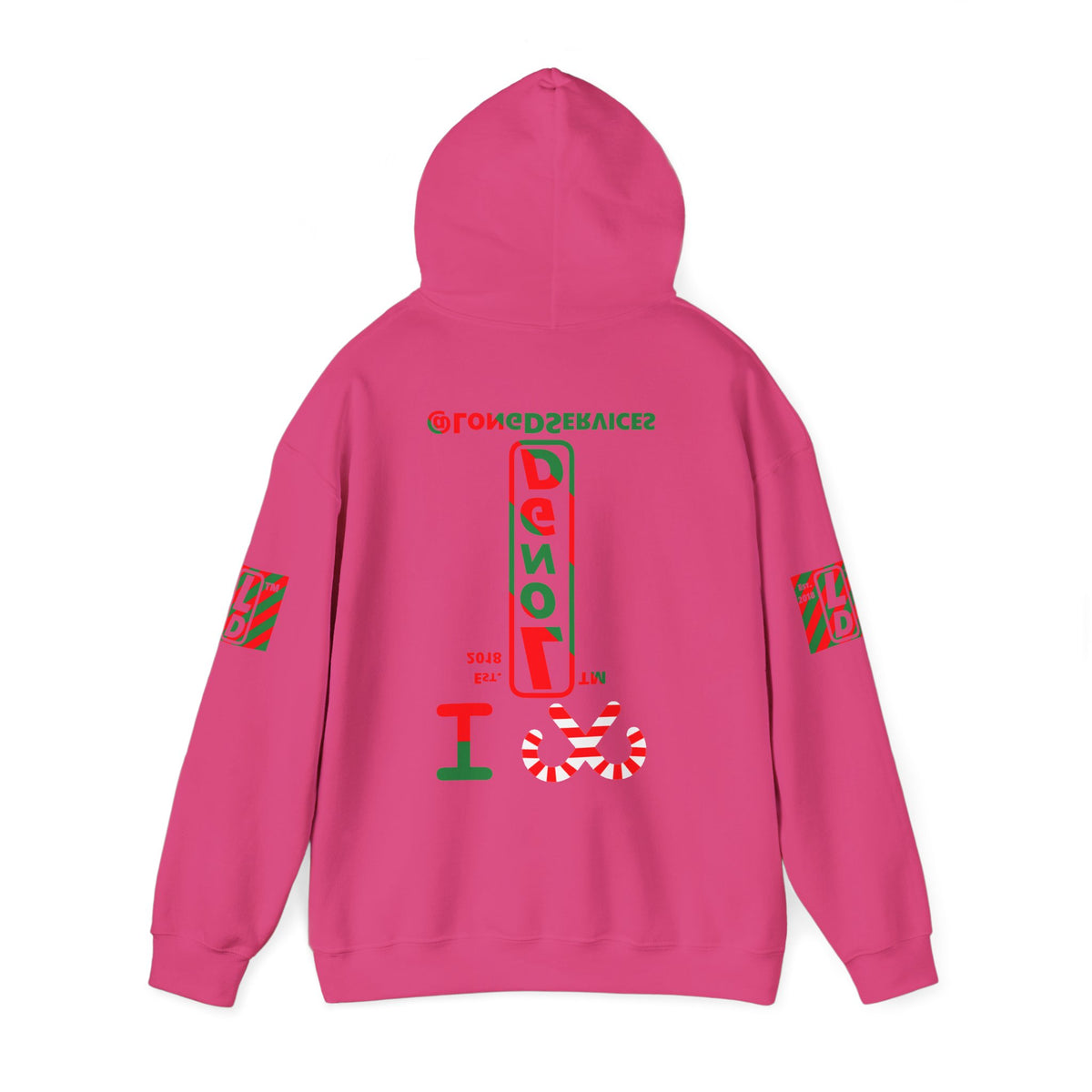 I candy cane LongD Tag positive upright pixel-weighted 4-striped 4-print logo hoodie