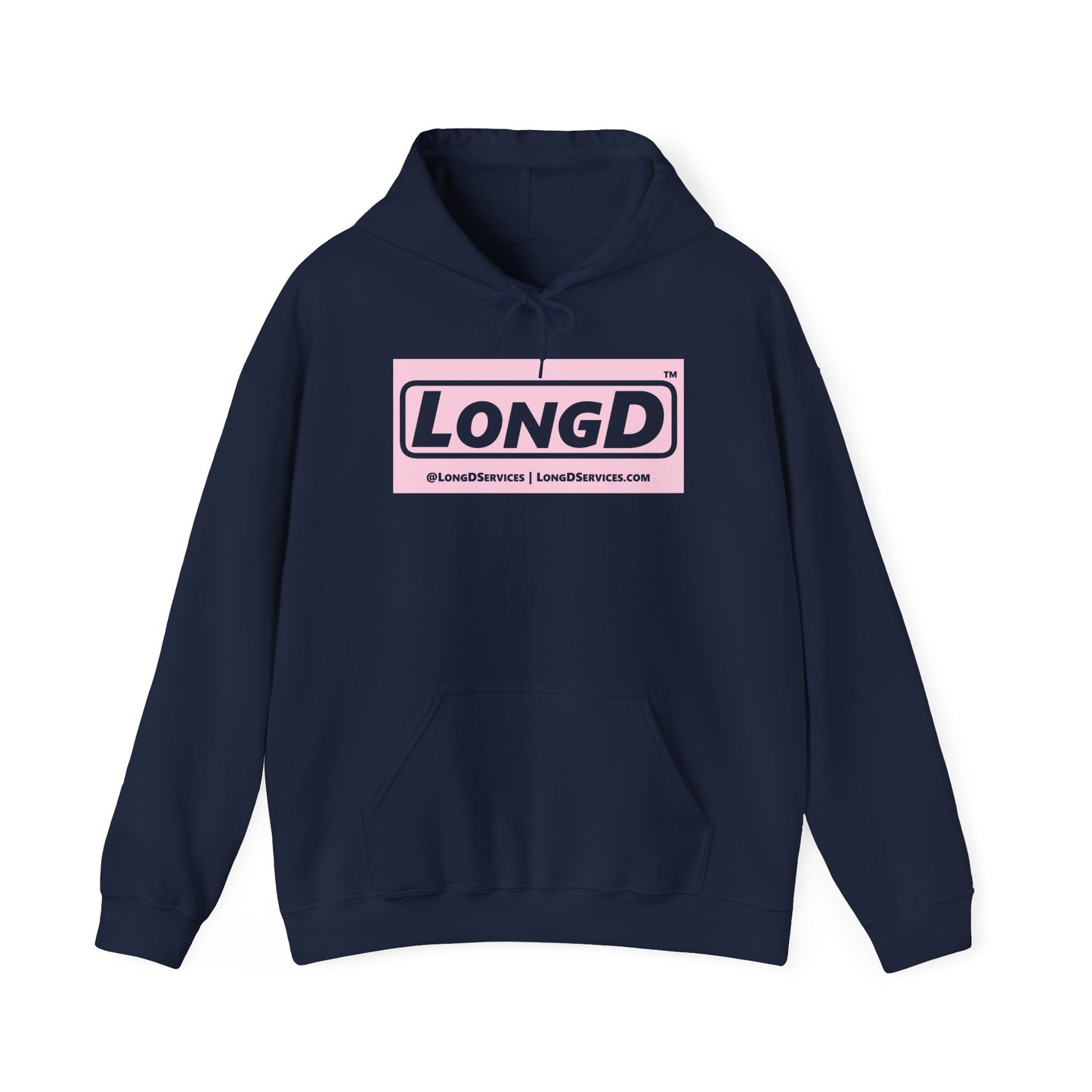 LongD® Logo Hoodie pastel negative pink text