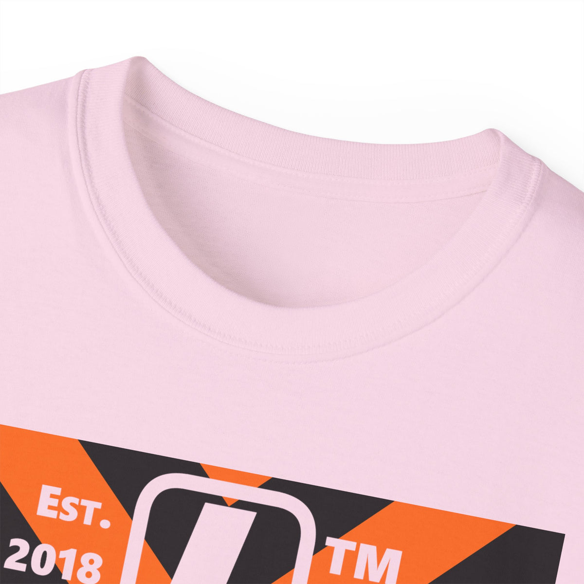 LongD Hyde Park negative upright downward chevron logo (Halloween colors) cotton tee