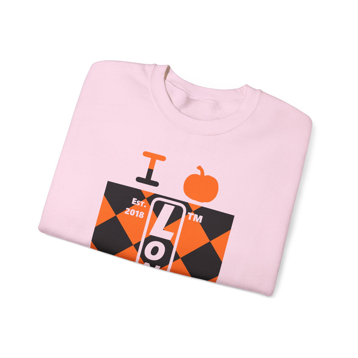 I pumpkin LongD Hyde Park negative upright argyle logo crewneck sweatshirt