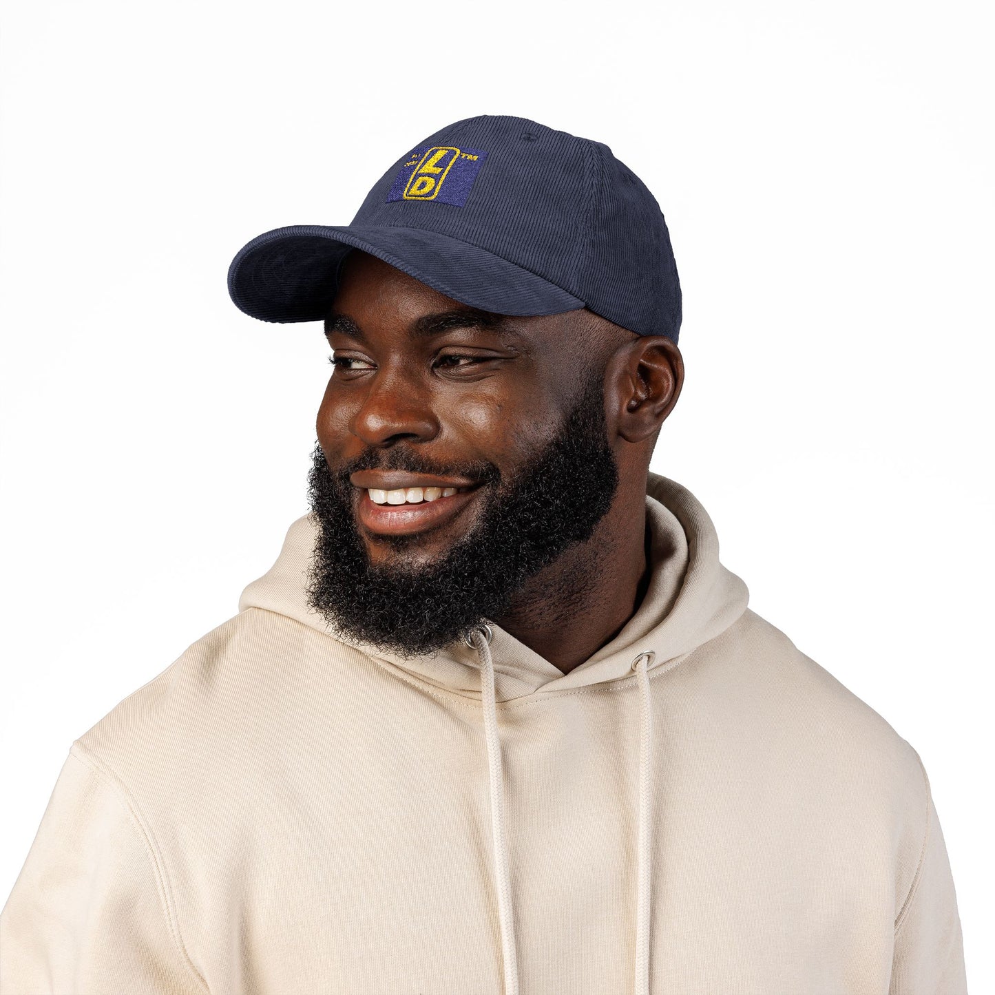 Embroidered Corduroy Cap reverse logo upright initials