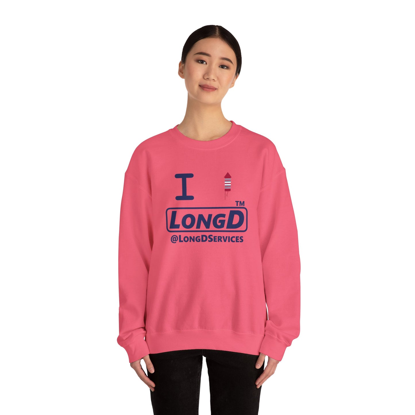 I firecracker LongD official basic tag logo crewneck sweatshirt
