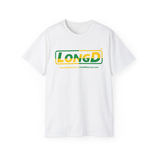 LongD® Logo Cotton Tee (St. Patrick's Day -Irish Green and Golden Yellow quarter split)