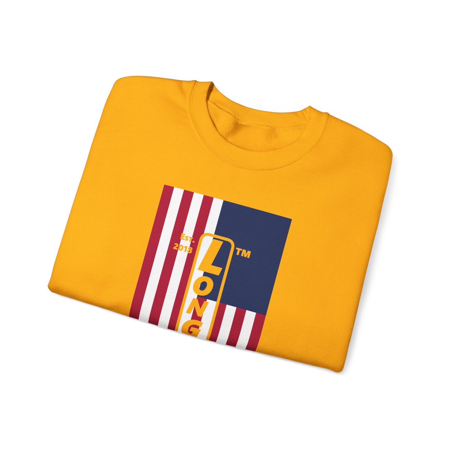 LongD negative flag Hyde Park upright logo crewneck sweatshirt (patriotic colors)