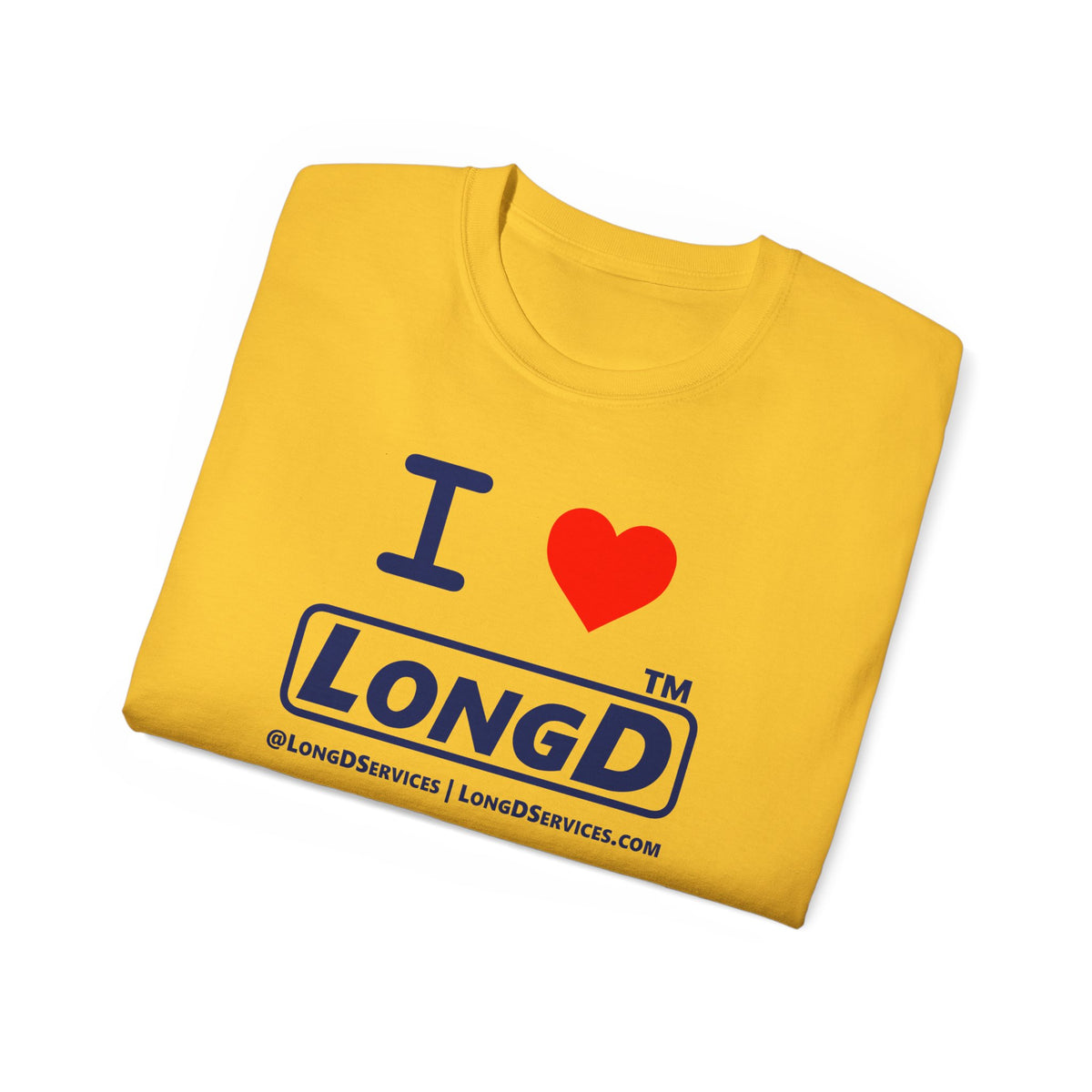 I Luv LongD Tag-domain positive official basic logo cotton tee