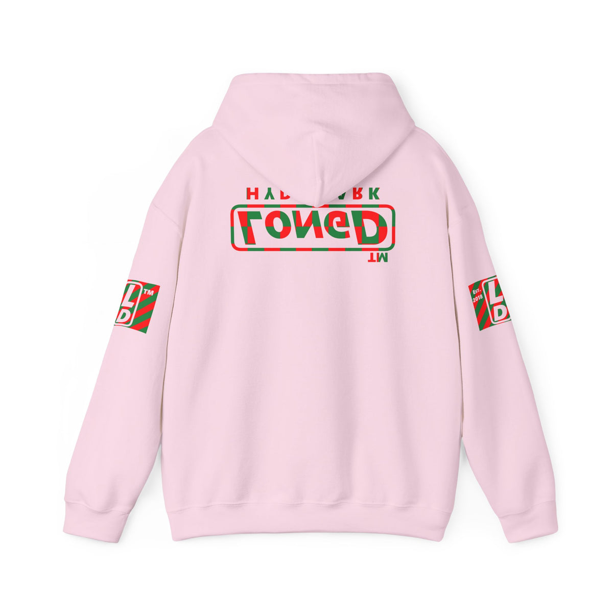LongD Hyde Park positive checkered 4-print logo (Xmas colors) hoodie