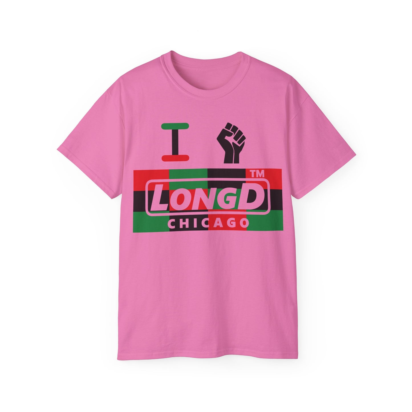 I fist LongD negative 3x4 Chicago logo cotton tee