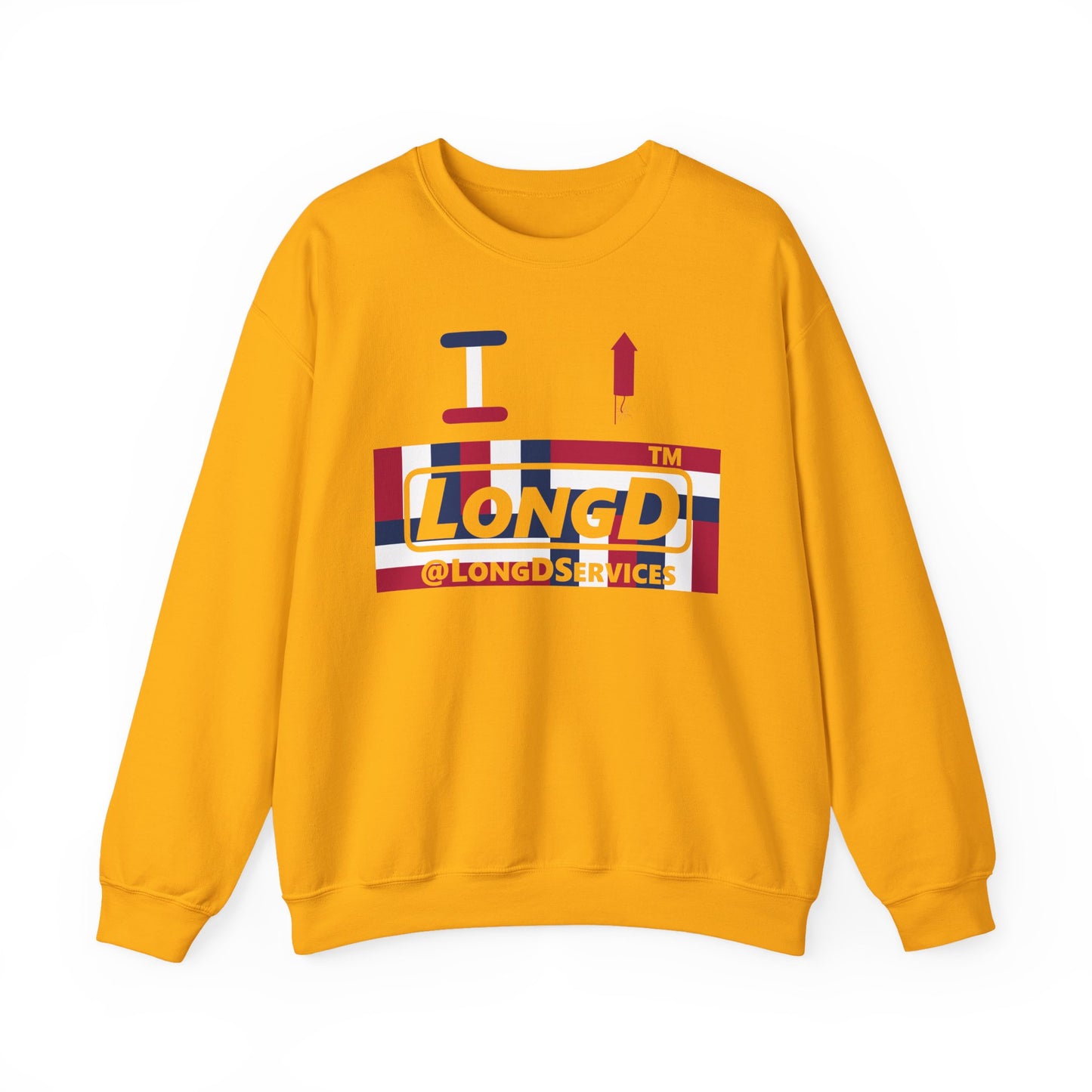 I firecracker LongD negative modified windmill tag logo crewneck sweatshirt