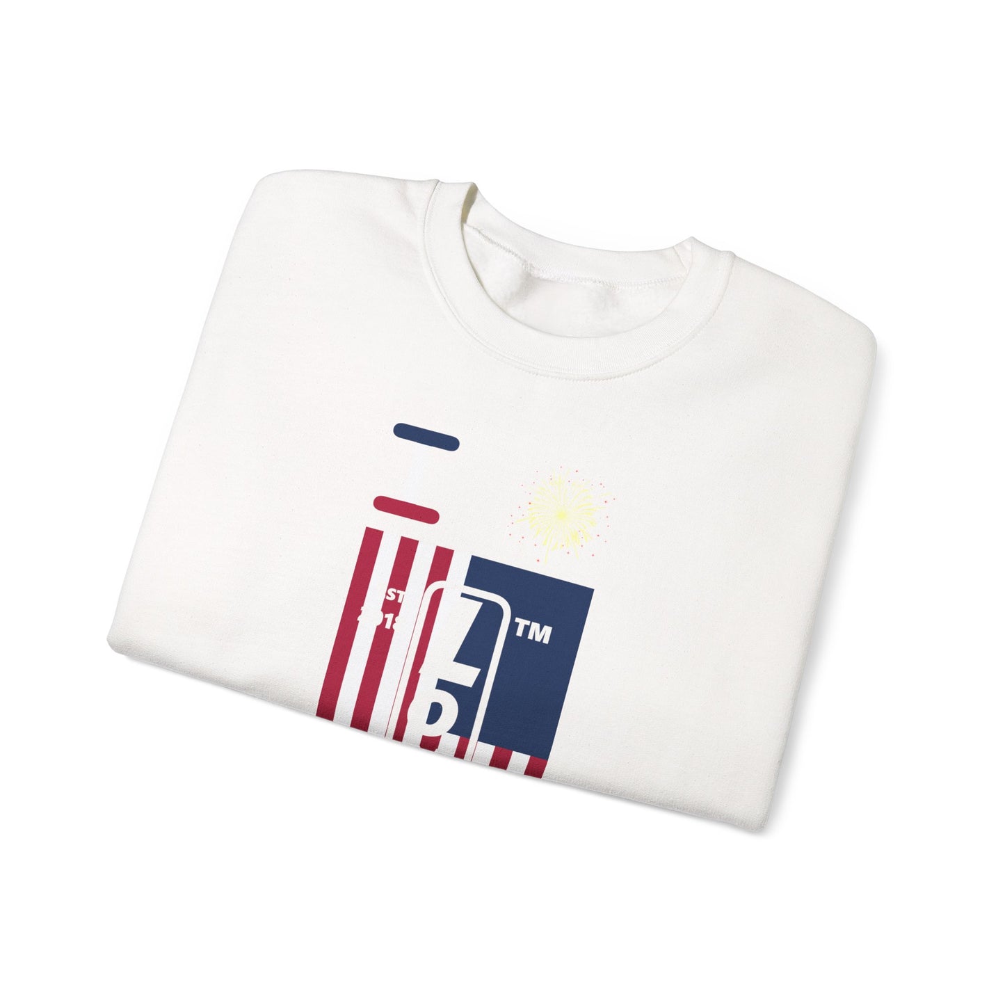 I Burst LongD negative flag Chicago upright logo crewneck sweatshirt