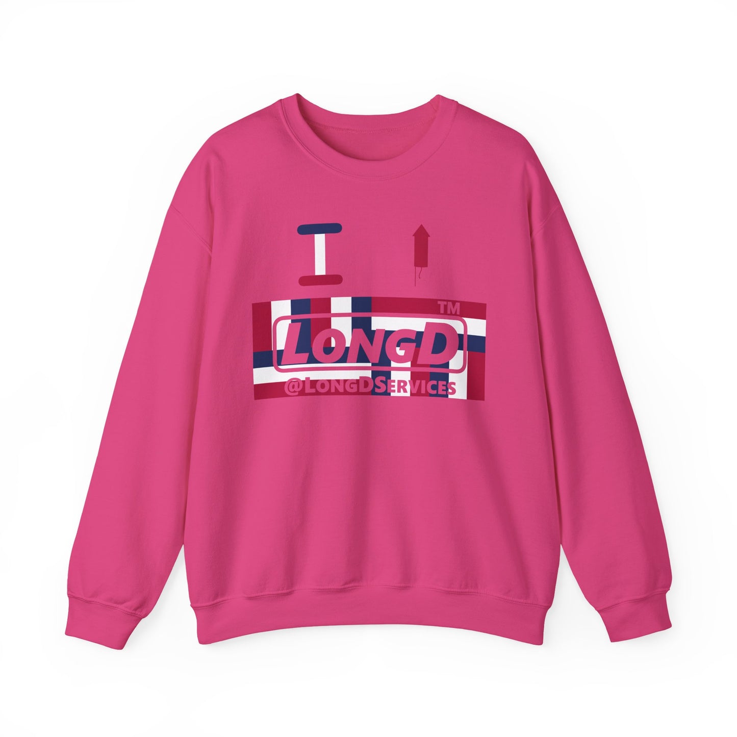 I firecracker LongD negative modified windmill tag logo crewneck sweatshirt