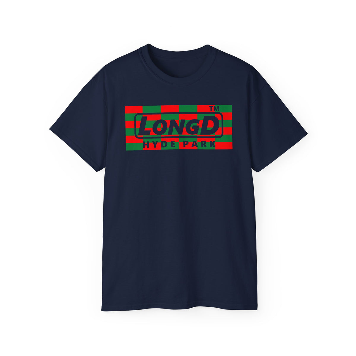 LongD Hyde Park negative tiled logo (Xmas colors) cotton tee