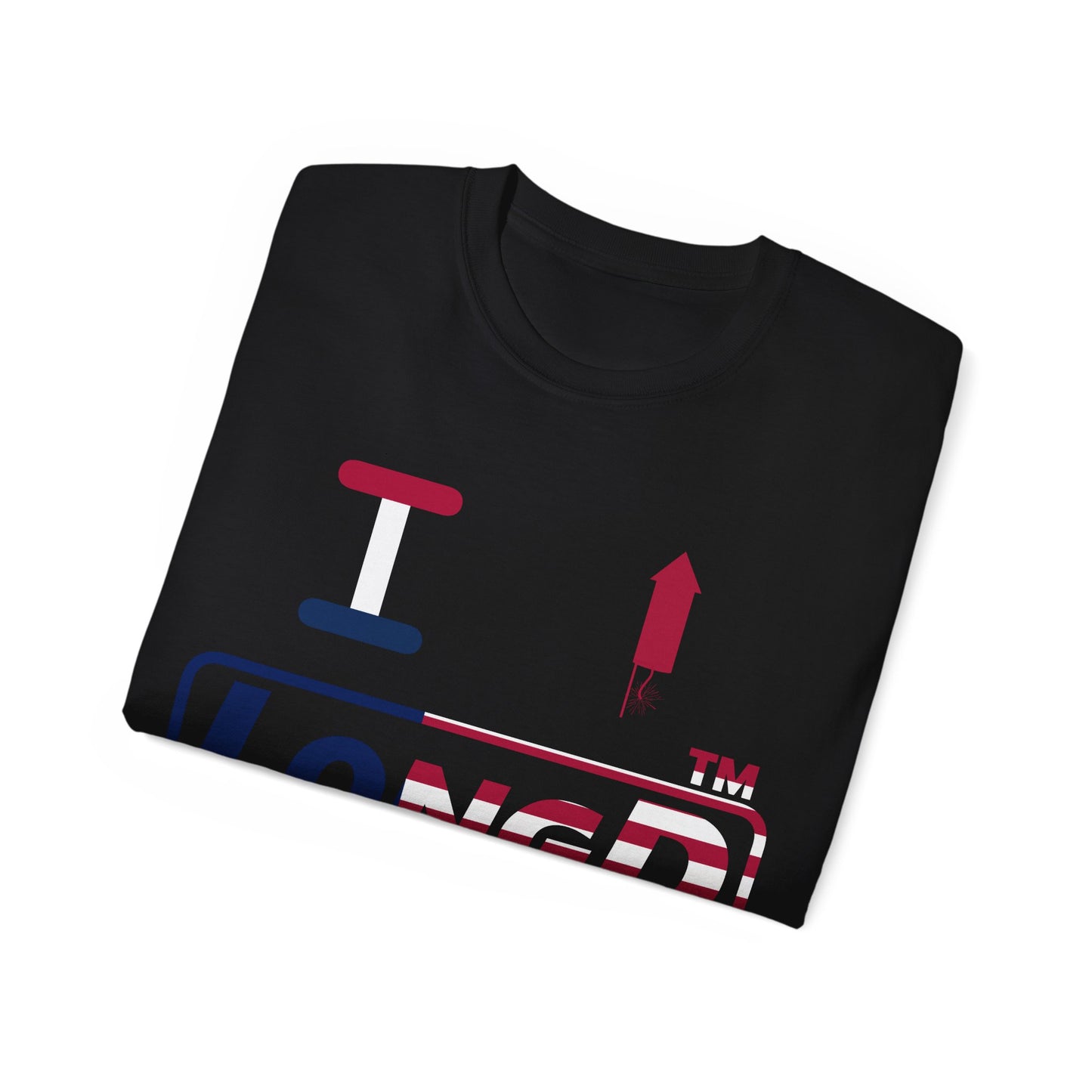 I firecracker LongD positive flag tag-domain logo cotton tee