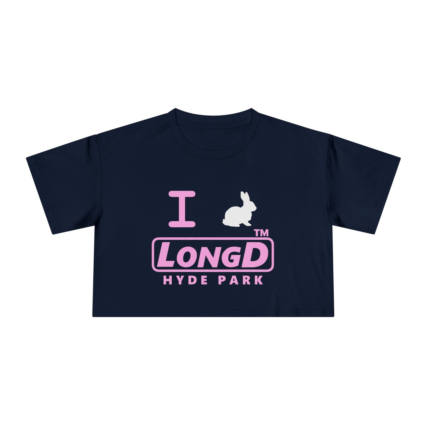 I Bunny LongD positive pink Hyde Park Logo Crop Tee