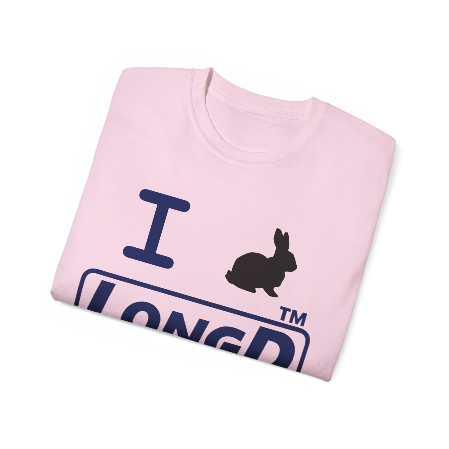 I Bunny LongD® Official Tag Logo black bunny Cotton Tee