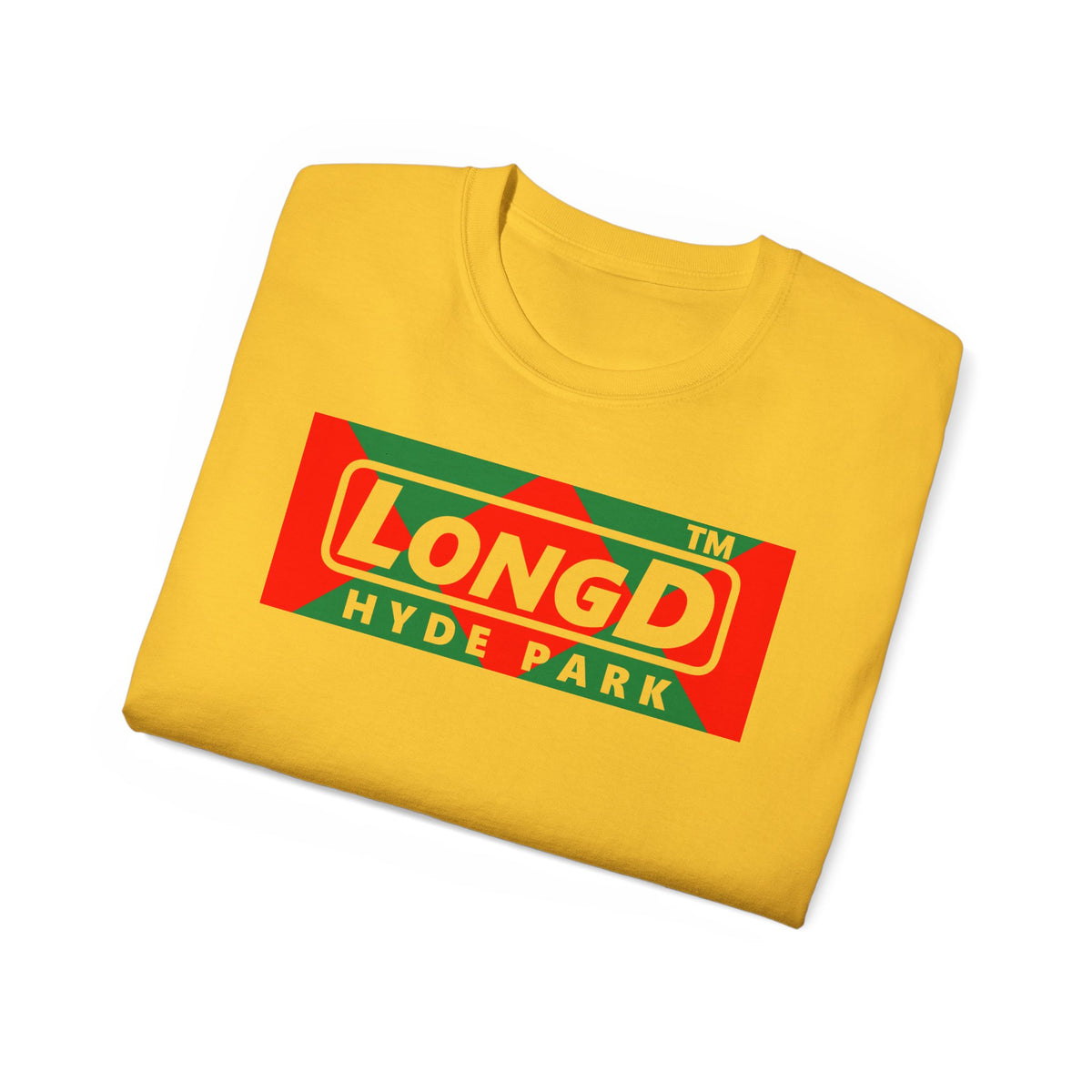LongD Hyde Park negative big argyle logo (Xmas colors) cotton tee