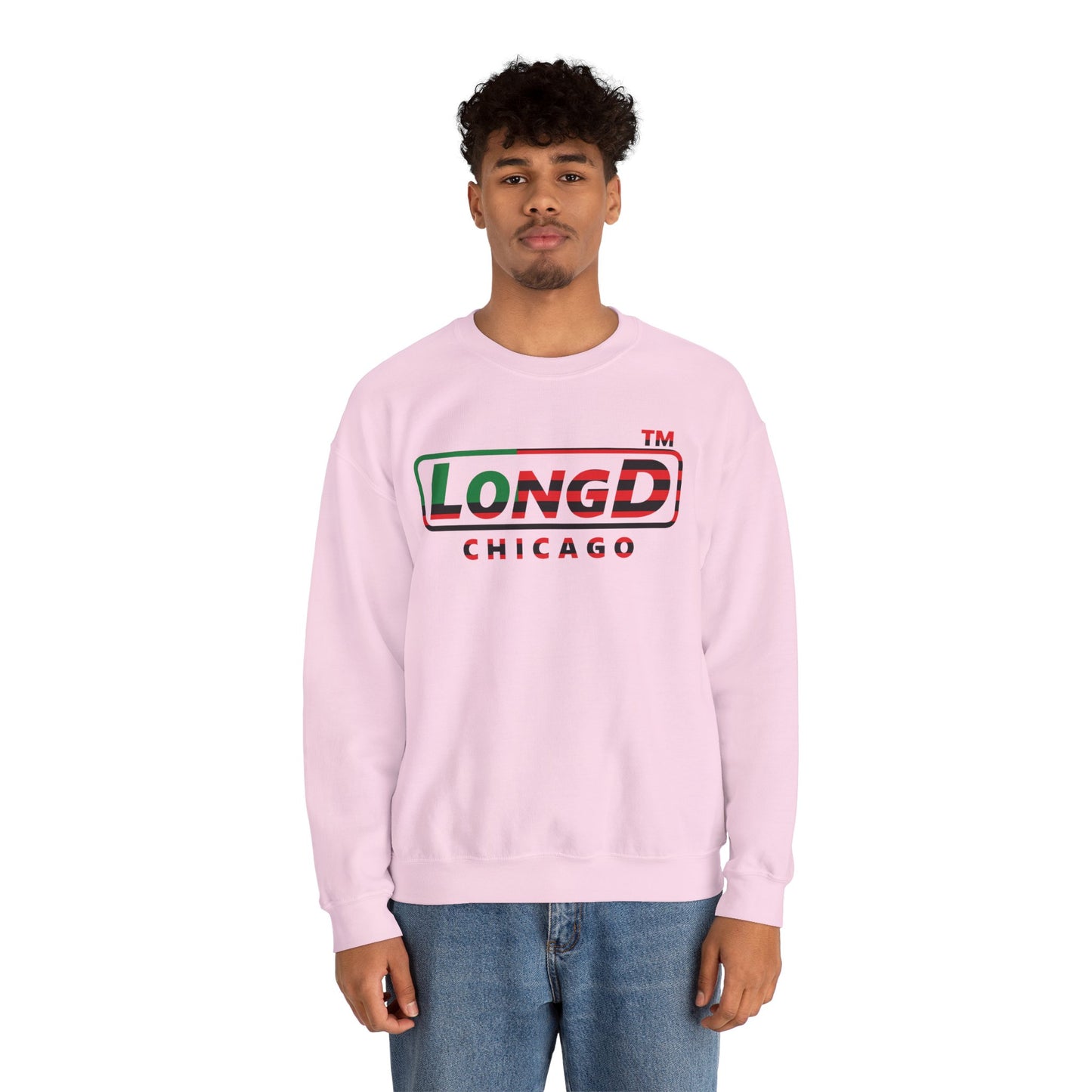 LongD positive flag Chicago logo crewneck sweatshirt (Juneteenth colors)