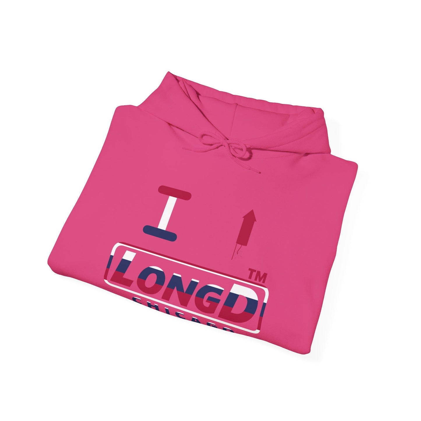 I firecracker LongD® positive horizontal 6-striped Chicago logo hoodie