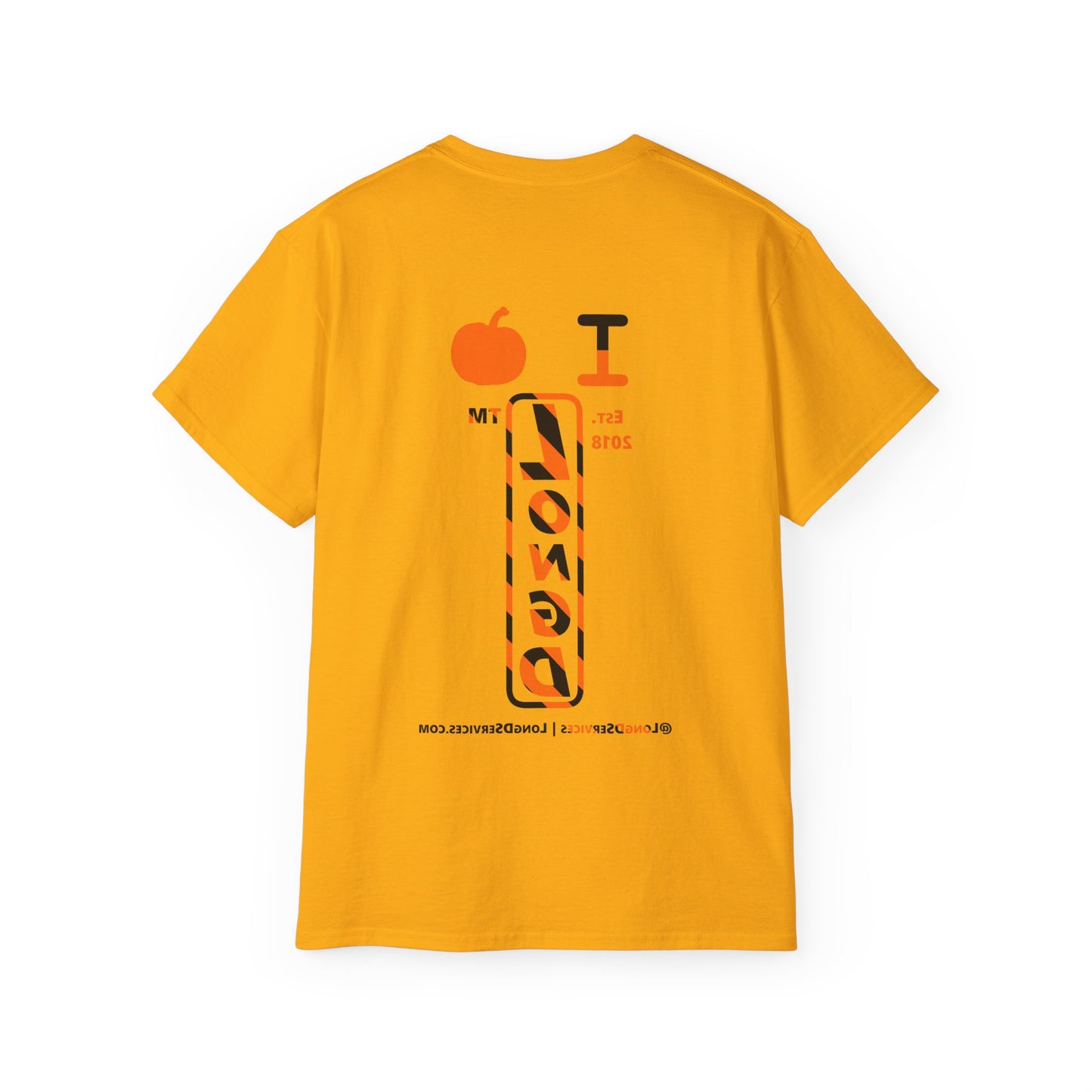 I pumpkin LongD Tag-domain positive upright pixel-weighted 12-striped front-back logo cotton tee