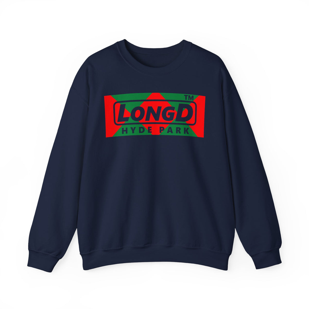 LongD Hyde Park negative big argyle logo (Xmas colors) crewneck sweatshirt